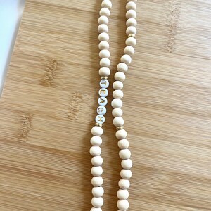 Teach Neutral Beaded Lanyard
