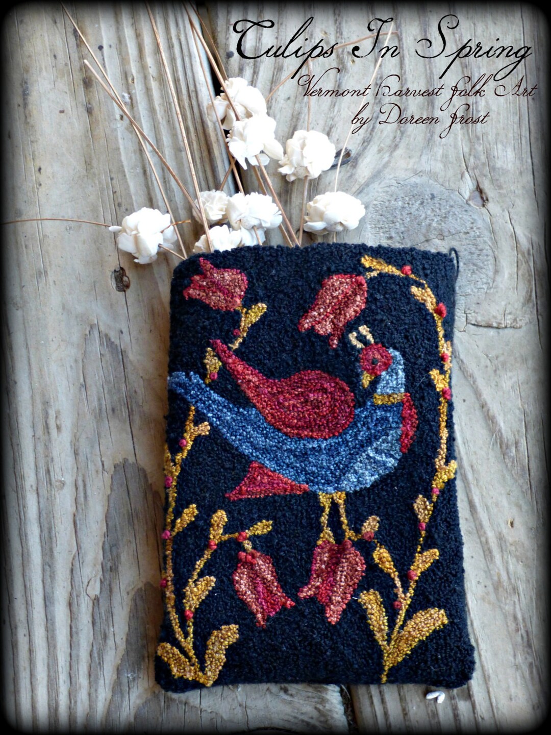 Tulips in Spring Punch Needle Embroidery PDF Pattern by Doreen Frost - Etsy