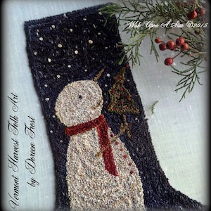 Wish Upon A Star Primitive Punch Needle Emboidery Pattern by Doreen Frost All Pattern Options