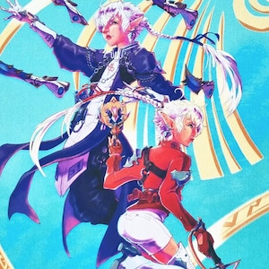 Alphinaud & Alisaie Leveilleur FFXIV A4 Art Print, Final Fantasy