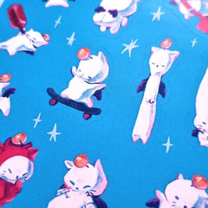A closeup shot of the sticker sheet.
