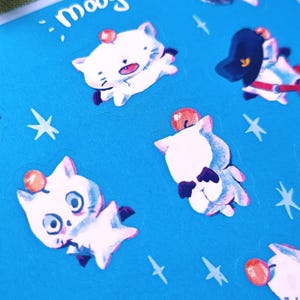 A closeup shot of the sticker sheet.