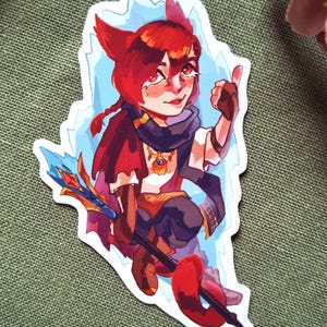 FFXIV G&#39;raha Tia Vinyl Sticker, Final Fantasy 14, Crystal Exarch, Endwalker, Dawntrail