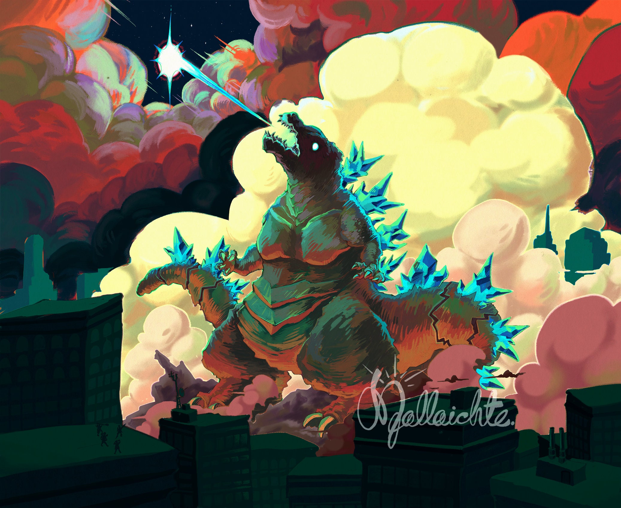 Sing Gozilla Godzilla A5 Art Print - Etsy