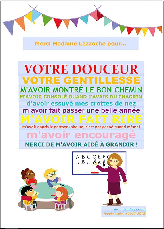 Pdf Affiche Merci Maitresse Cadeau Maitresse Etsy Pdf Affiche Merci Maitresse Cadeau Maitresse Etsy