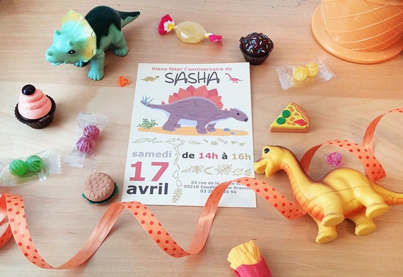 Pdf Invitation D Anniversaire Dinosaure A Imprimer Chez Etsy