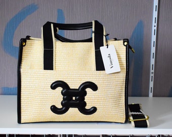 Sac double C Beige/Noir