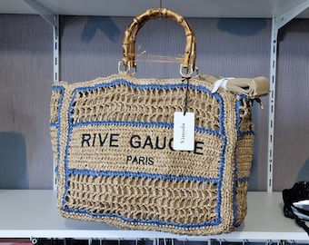 Bolso tote RIVE GAUCHE ROYALE de rafia