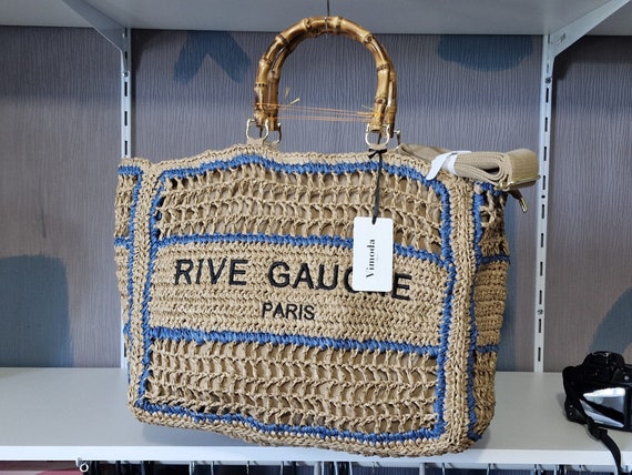 rive gauche raffia bag