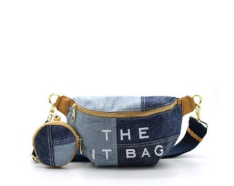 THE IT BAG riñonera denim patchwork 2 colores