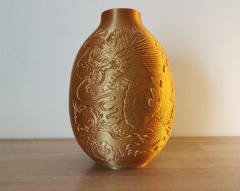 Vase dragon asiatique en impression 3D