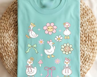 Comfort Colors Goose T-Shirt, Goose Graphic Tshirt, Funny Goose Tshirt, Floral Goose Tshirt, Goose Lover Shirt, Mothers Day