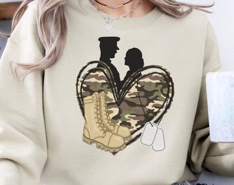Militärische Frau, militärische Mutter, militärische Freundin Sweatshirt, veteranentag, militärische Wertschätzung, Geschenk für sie, Einsatz, Boot Camp