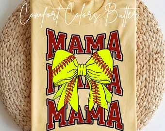 Comfort Colors, Softball Mama Shirt, Mothers day Gift For Softball Mom, Softball Coquette, Softball Lover Mom Shirt, Softball Season