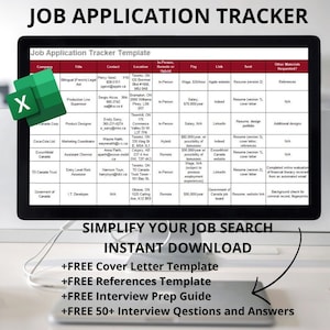 Job Tracker Template Job Application Tracker Job Tracker Excel Job Application Tracker Excel Job Application Template Job Planner Excel