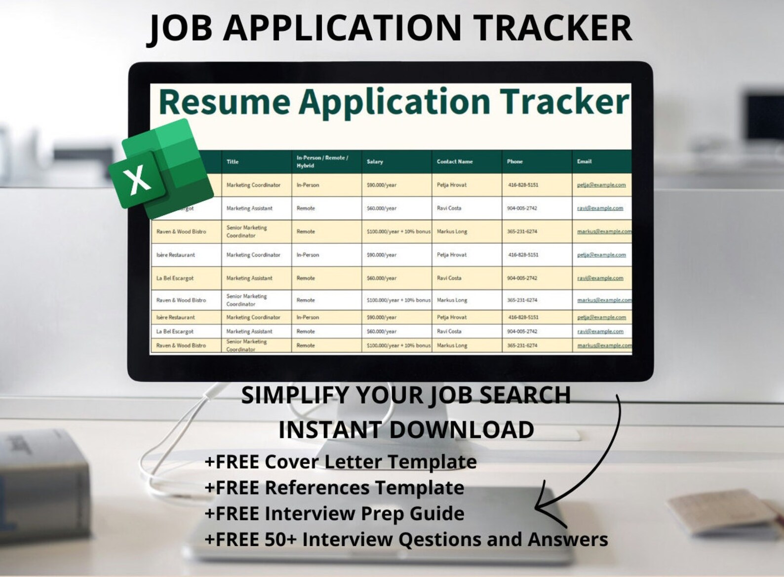 Job Tracker Template Job Application Tracker Job Tracker Excel Job ...