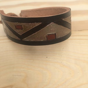 Cuff Bracelet, Wrist Cuff, Leather Bracelet, Adjustable Wrist Band Handmade Bracelet, Unisex Bracelet, Jewelry Gift image 3