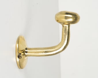 Set of Handcrafted Unlacquered Brass Hooks For Wall, Solid Brass Bathroom Wall Hooks, Polished Brass Wall Hook for Coats, Hats, and Towels 