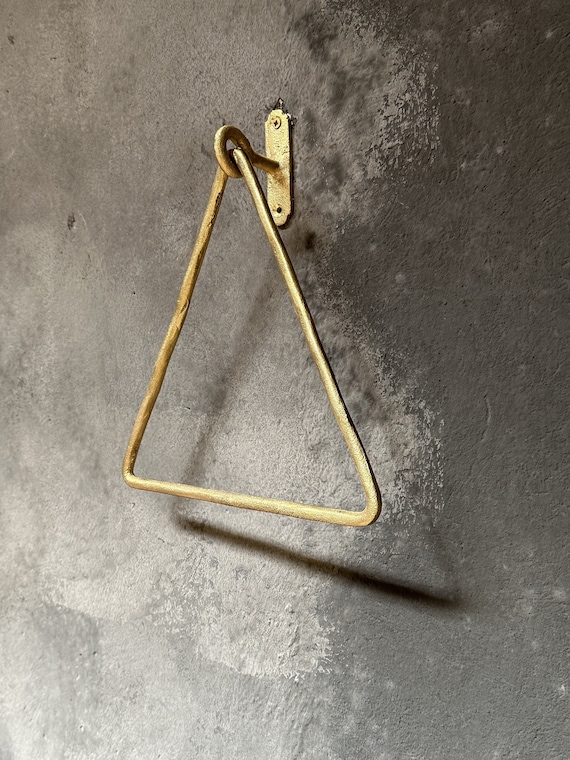 Solid Brass Wall Mounted Triangular Hand Towel Holder For Bathroom