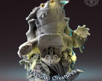 Mata Mata Sorcerer Turtle - UNPAINTED 3D Resin Figure - Pepunki Creatures