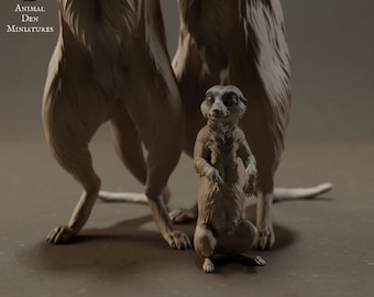 Meerkat Family - UNPAINTED - Animal Den Miniatures