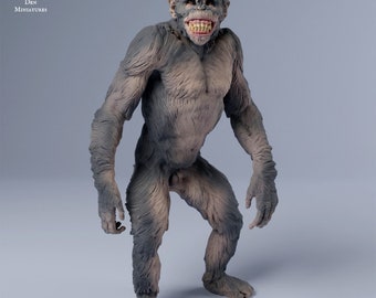 Chimpanzee Grin - UNPAINTED - Animal Den Miniatures