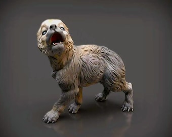 Wolf Pup - UNPAINTED -  Animal Den Miniatures