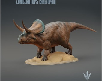Zuniceratops christopheri : Walking - UNPAINTED 3D Resin Print - Miniature Museum