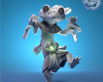 Gecko Mummy Halloween - UNPAINTED 3D Resin Figure - Pepunki Creatures