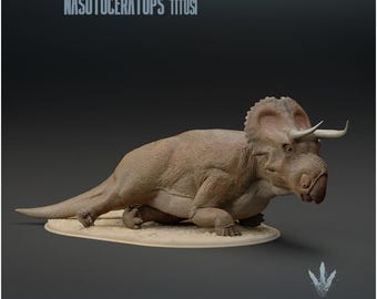 Nasutoceratops titusi : Sitting - UNPAINTED - Miniature Museum