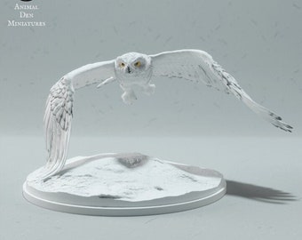 Snowy Owl - UNPAINTED - Animal Den Miniatures