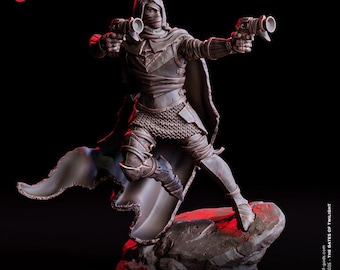 Returning Hero - Kaelen, Scarred Gunslinger - Flesh of Gods  -  UNPAINTED 3D Resin Figure