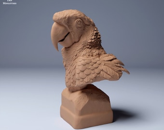 Scarlet Macaw (Ara macao) Bust - UNPAINTED - Animal Den Miniatures