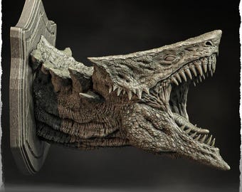 Arrowhead Dragon (head trophy) - UNPAINTED - Evox Arts