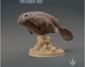 Protosiren fraasi : The Prehistoric Manatee Family - UNPAINTED 3D Resin Figure - Miniature Museum