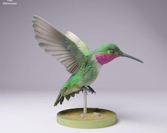 Broad-Tailed Hummingbird Flight - UNPAINTED - Animal Den Miniatures