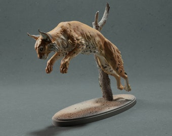 Bobcat Leaping - UNPAINTED - Animal Den Miniatures