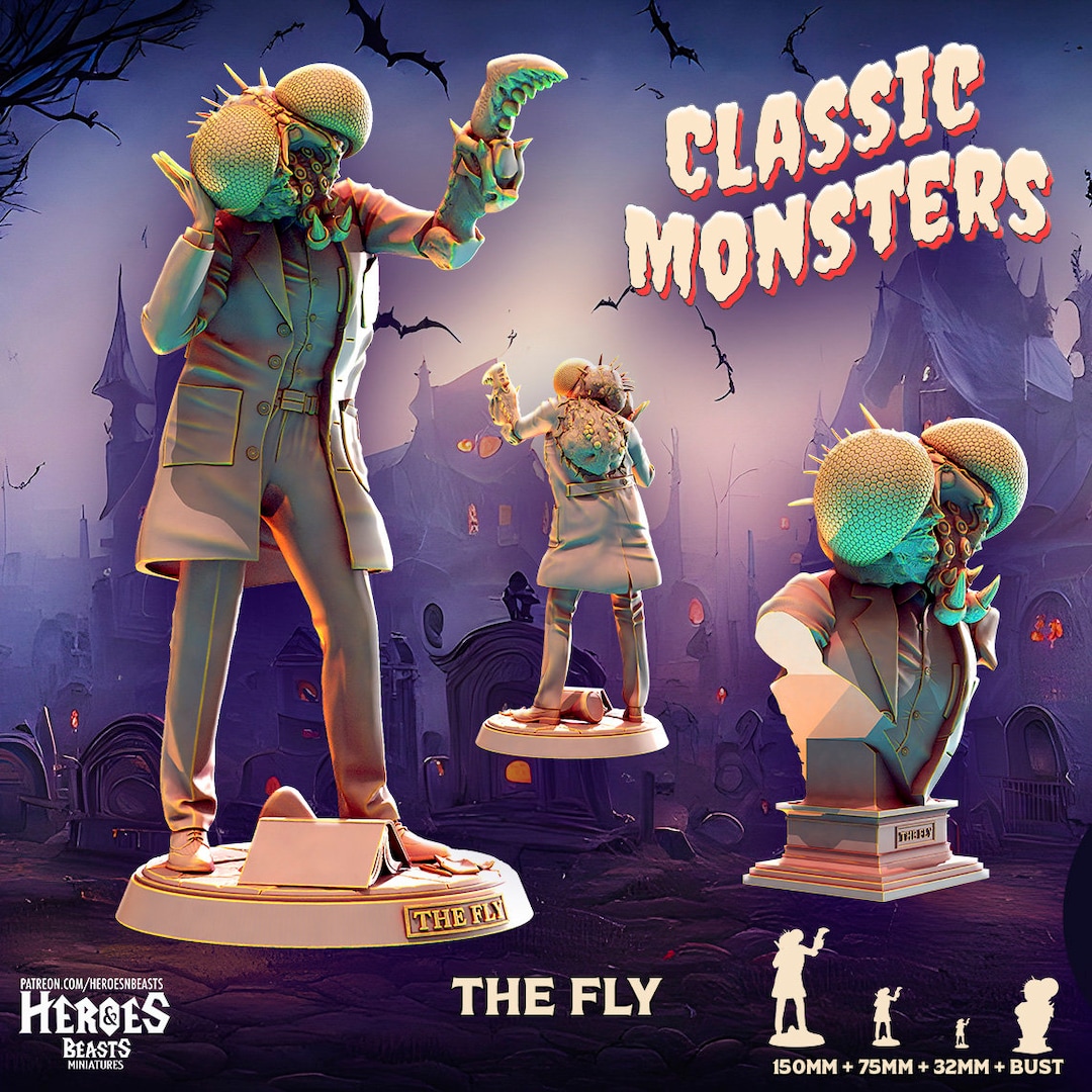 The Fly - Classic Monster FAN ART Collection - Heroes and Beasts - Etsy