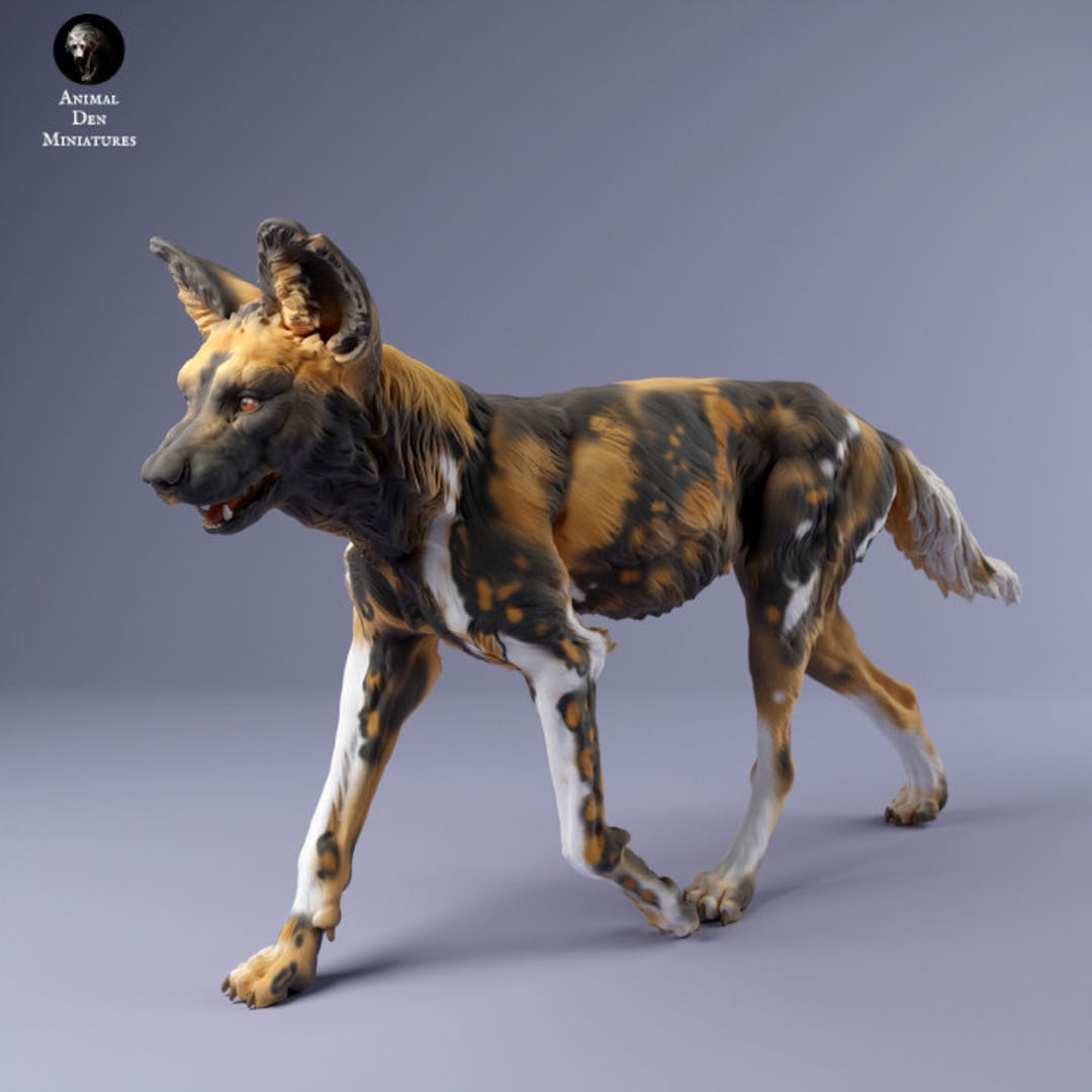 African Wild Dog - UNPAINTED - Animal Den Miniatures - Etsy