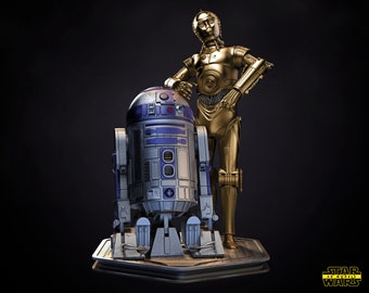 C3-PO and R2-D2 -UNPAINTED- Star Wars 3D Models