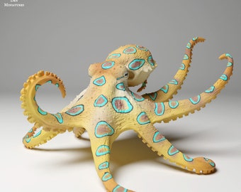 Greater Blue-Ringed Octopus Swim - UNPAINTED - Animal Den Miniatures