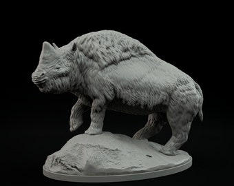 Elasmotherium Standing - UNPAINTED - Dino and Dog Miniatures