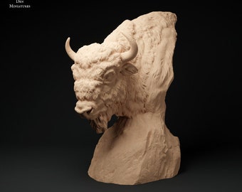 European Bison Bust - 3D resin figure - Animal Den Miniatures