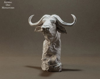 Cape Buffalo Bust - Animal Den Miniatures