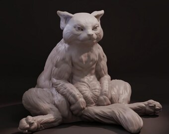 Sullen cat - UNPAINTED - Animals & Creatures Minis
