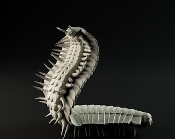 Arthropleura Rear Up - UNPAINTED - Dino and Dog Miniatures