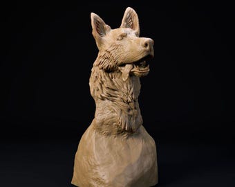 German Shepard Bust  - Dino and Dog Miniatures