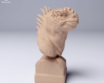 Marine Iguana Bust - UNPAINTED - Animal Den Miniatures
