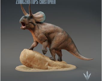 Zuniceratops christopheri : Vocalizing - UNPAINTED 3D Resin Print - Miniature Museum