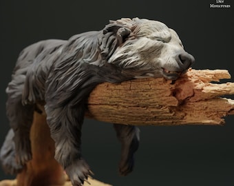 Binturong Sleeping - UNPAINTED - Animal Den Miniatures